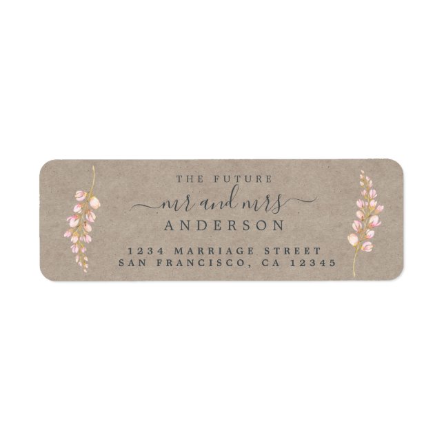 Future Mr Mrs Rustic Floral Wedding Return Address (Front)