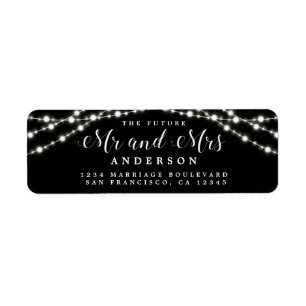 Future Mr Mrs Rustic Lights Wedding Return Address