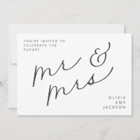 Future Mr & Mrs Script Photo B/W Save the Date 