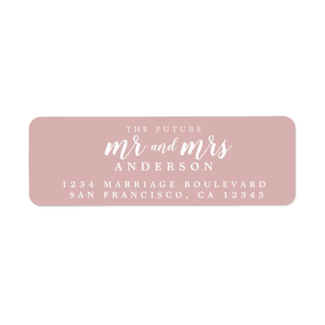 Future Mr Mrs Silver Pink Wedding Return Address (Front)