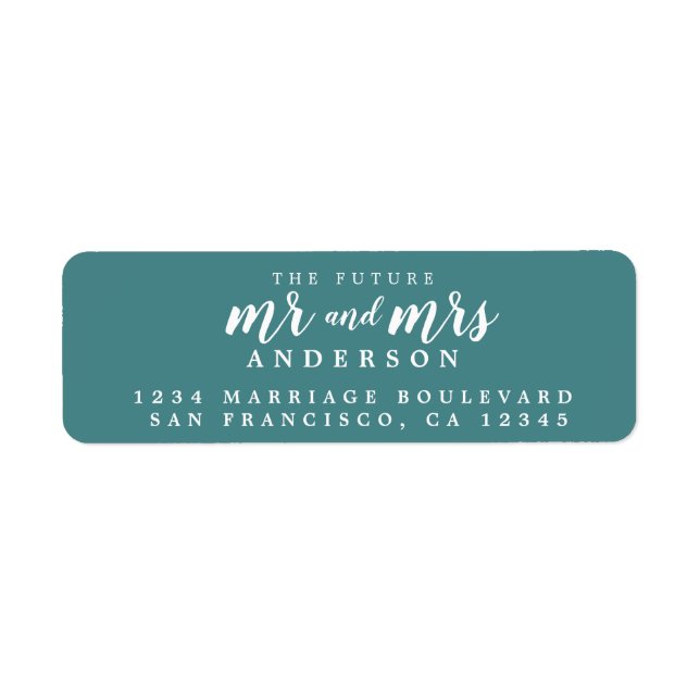 Future Mr Mrs Teal Wedding Return Address (Front)