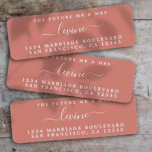 Future Mr Mrs TerraCotta Wedding Return Address