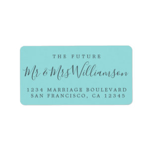 Future Mr Mrs Turquoise Wedding Return Address Label