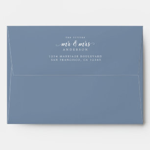 Future Mr Mrs Vintage Blue Return Address Envelope