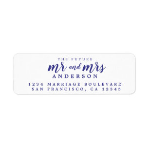 Future Mr Mrs Violet Ink Script Return Address