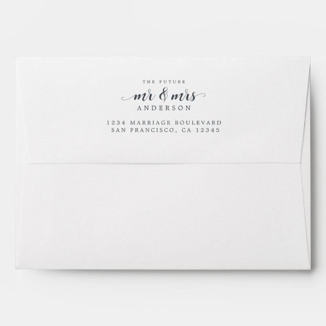 Future Mr Mrs Wedding Return Address Envelope (Back (Top Flap))