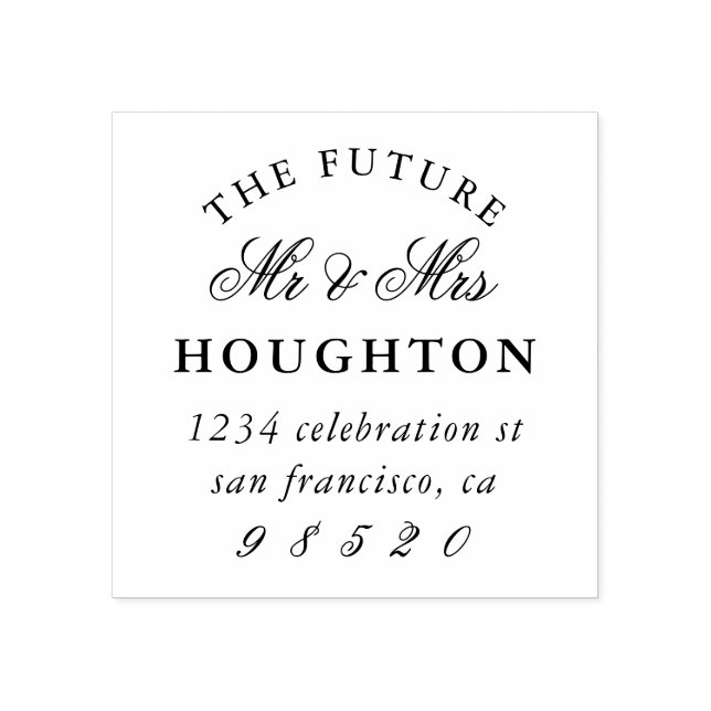 Future Mr. & Mrs. Wedding Return Address Rubber Stamp (Imprint)