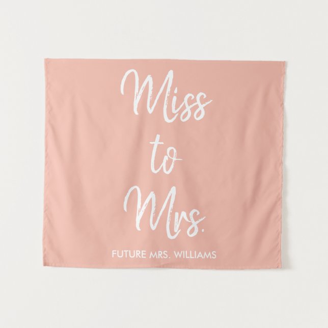Future Mrs Backdrop Peach Bridal Shower Photobooth Tapestry (Front (Horizontal))