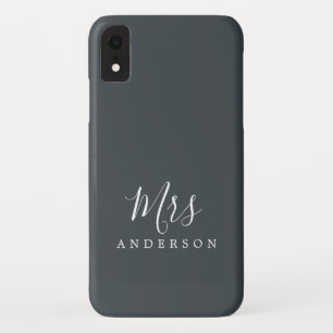 Future Mrs Black White Chic Script Bride Case-Mate iPhone Case