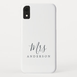 Future Mrs Black White Chic Script Bride Case-Mate iPhone Case