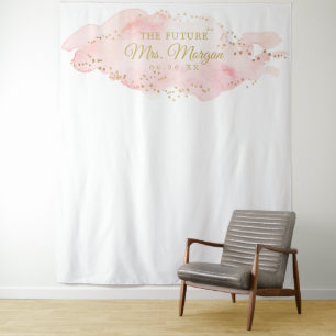 Future Mrs Blush Bridal Shower Backdrop Photo Prop Tapestry
