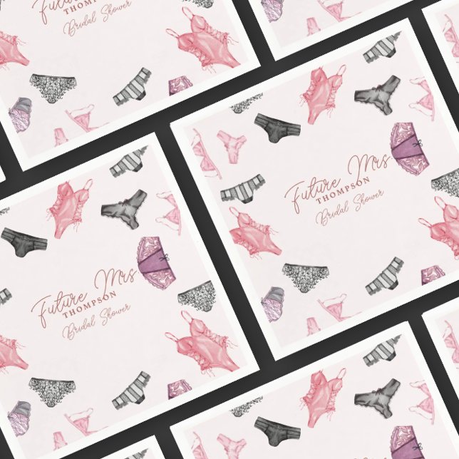 Future Mrs Blush Lingerie Bridal Shower Paper Napkin (Creator Uploaded)