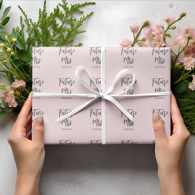 Future Mrs Blush Pink Bridal Shower Wrapping Paper (Creator Uploaded)