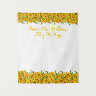 Future Mrs Boho Sunflowers Bridal Shower Backdrop Tapestry
