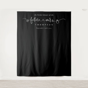 Future Mrs Bridal Shower Black Photo Backdrop Tapestry