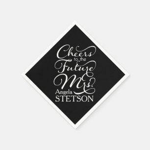 Future Mrs Bridal Shower   Black White Napkin