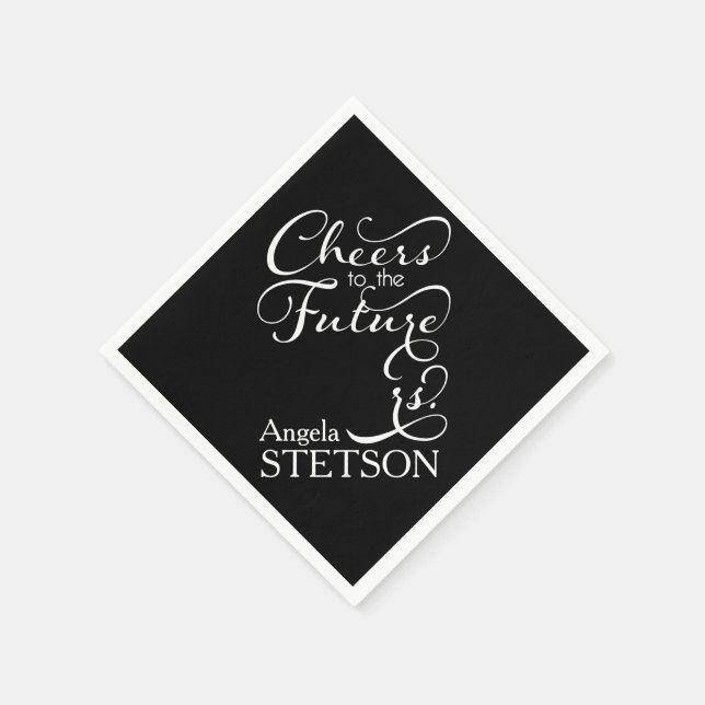 Future Mrs Bridal Shower | Black White Napkin (Corner)