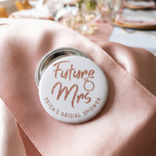 Future Mrs Bridal Shower Rose Gold 6 Cm Round Badge