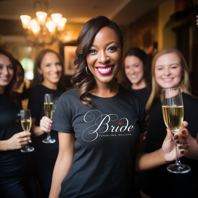 Future Mrs Bride Black Custom Script Wedding T-Shirt (Creator Uploaded)