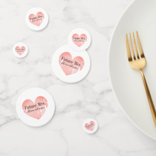 Future Mrs bride to be bridal shower party table Confetti