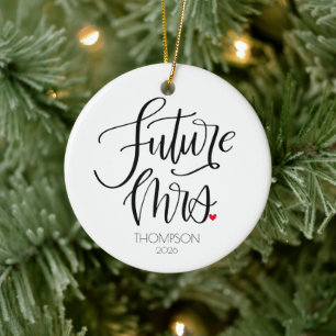 Future Mrs   Bride to Be Photograph  Ceramic Tree Decoration