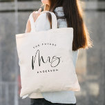 Future Mrs Bride Wedding Calligraphy Tote Bag<br><div class="desc">Future Mrs Bride Wedding Calligraphy Tote Bag features fun and pretty calligraphy,  along with the bride to be's new last name.</div>
