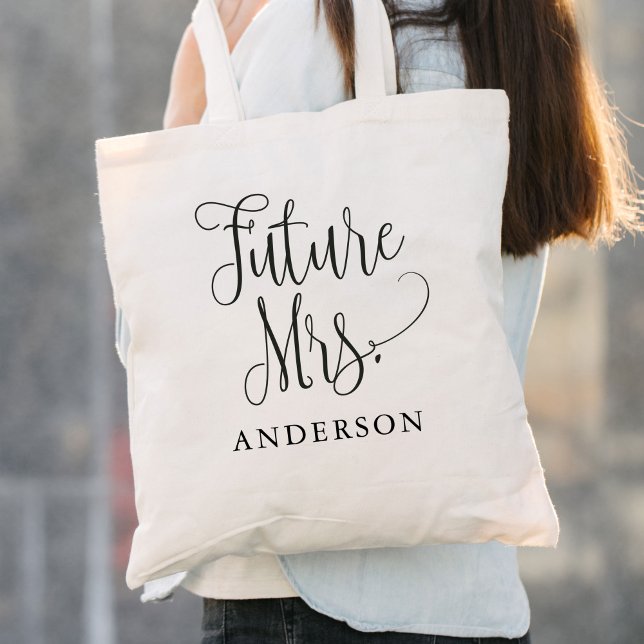 Future Mrs Bride Wedding Calligraphy Tote Bag (Creator Uploaded)