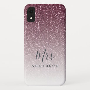 Future Mrs Burgundy Glitter Chic Script Bride Case-Mate iPhone Case
