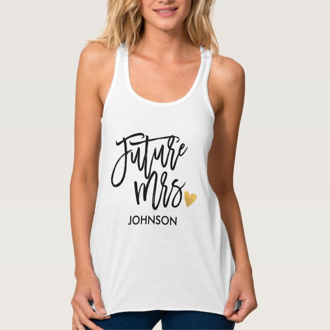 Future Mrs.Calligraphy Personalised Singlet (Front)