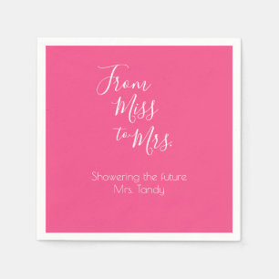 Future Mrs. Custom Name Bridal Shower Black White Napkin