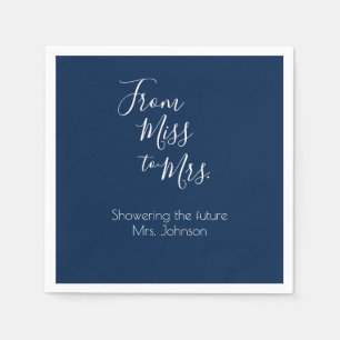 Future Mrs. Custom Name Bridal Shower Navy Napkin
