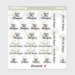 Future Mrs. Custom Name Labels   Bride to Be