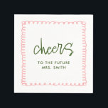 Future Mrs French Fun Bridal Shower Cheers Napkin<br><div class="desc">Future Mrs French Pink and Green Fun Bridal Shower Cheers Napkins
Engagement Celebration Decorations</div>