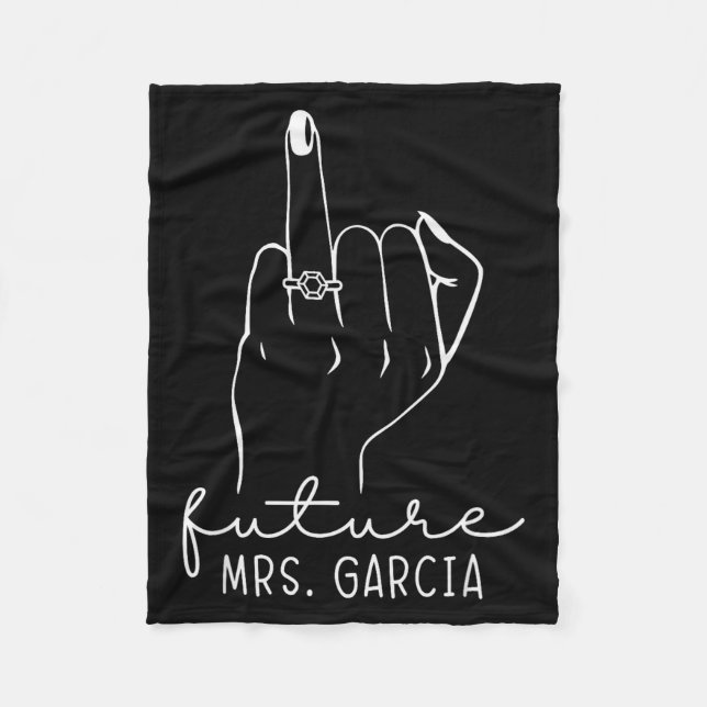 Future Mrs. Garcia New Bridal To Be Fiance Bachelo Fleece Blanket (Front)