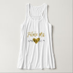Future Mrs. Gold Foil and White with Heart Singlet<br><div class="desc">Future Mrs. Faux Gold Foil and White T-Shirt for a Wedding,  Bridal Shower,  Bachelorette Party,  Wedding Celebration.</div>