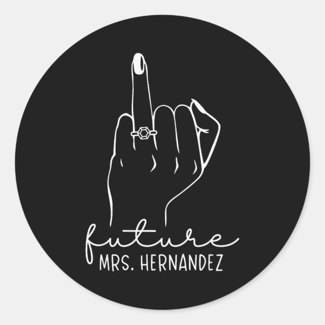 Future Mrs. Hernandez New Bridal To Be Fiance Bach Classic Round Sticker (Front)