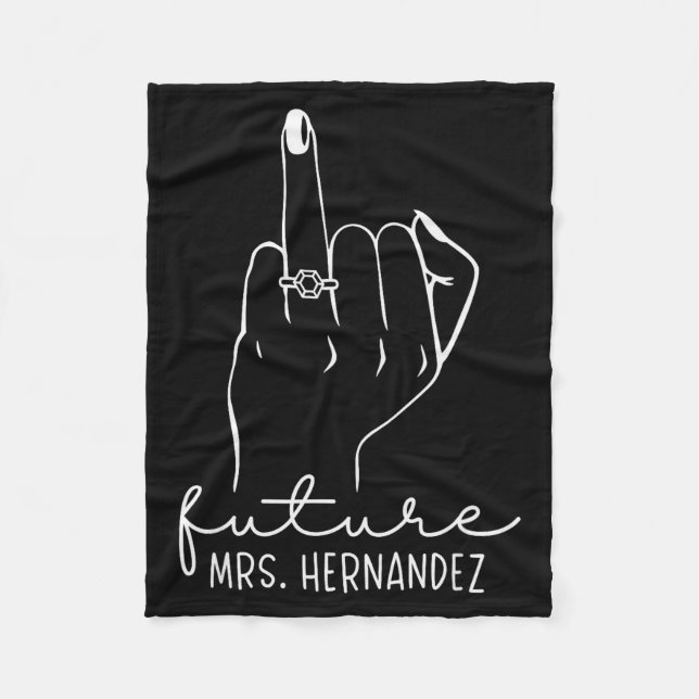 Future Mrs. Hernandez New Bridal To Be Fiance Bach Fleece Blanket (Front)