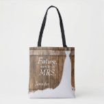 Future Mrs. In Rustic Wood Style Tote Bag<br><div class="desc">All over print pretty Future Mrs. In Rustic Wood Style tote bag and diy text. ⭐This Product is 100% Customisable. Graphics and / or text can be added, deleted, moved, resized, changed around, rotated, etc... 99% of my designs in my store are done in layers. This makes it easy for...</div>