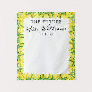 Future Mrs Lemon Bridal Shower Photobooth Backdrop Tapestry
