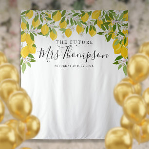Future Mrs Lemons Bridal Shower Photo Backdrop Tapestry