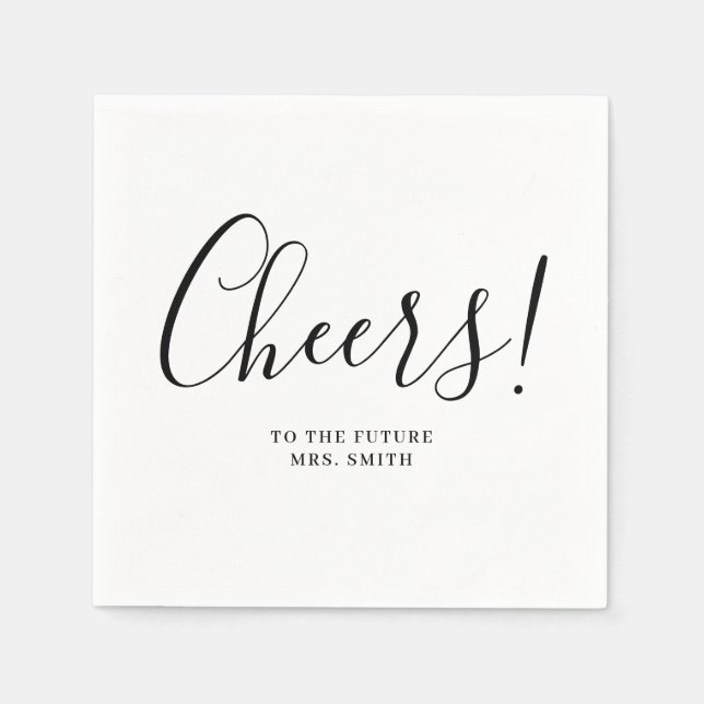 Future Mrs Modern Bridal Shower Napkins (Front)