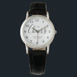 Future Mrs Modern Bridal Shower Watch<br><div class="desc">These elegant,  modern wedding or bridal shower Watches feature a simple black and white text design that exudes minimalist style. Add your initials or monogram to make them completely your own.</div>