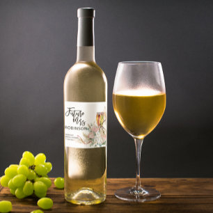 Future Mrs Name Bridal Shower Sparkling Wine Favou Wine Label