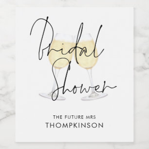 Future Mrs Name Wine Glasses Bridal Shower Label