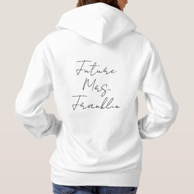 Future Mrs New Bride Engagement gift Personalised  Hoodie (Back)