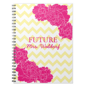 Future Mrs. Peonies and Chevron Notebook