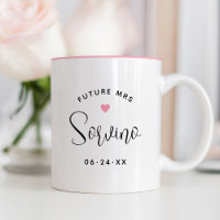 Future Mrs Personalised Black Script Name Wedding