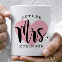 Future Mrs. Pink Heart Monogram Wedding