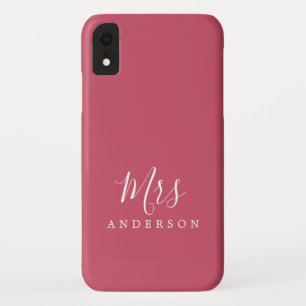 Future Mrs Pink White Chic Script Bride Case-Mate iPhone Case