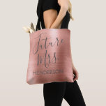 Future Mrs. Rose Gold Blush Pink Modern Metal Tote Bag<br><div class="desc">Future Mrs. - Bride Faux Modern and Elegant Fuax Brushed Metal Rose Gold Blush Pink Bag which are perfect for a Rose Gold or Blush Pink Bachelorette Party. This Future Mrs Bag is perfect for a bachelorette party. The Bride's Name can be updated on this Bag.</div>